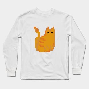 Cat Pixel Art - ginger Long Sleeve T-Shirt